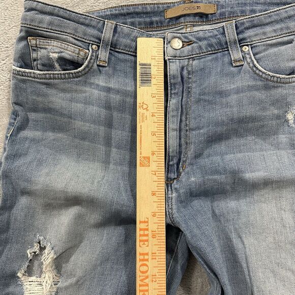 Joe's Geneva Jeans Women's 31 x 25 High Rise Crop Light Blue Denim Wash Distress - Picture 8 of 11